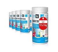 Höfer Chemie 12 x 1 kg Pastilles de Chlore (20 g) Multifonction 5 en 1 | Piscine, Désinfection, Anti-Algues, Floculant, pH Stable - Entretien Longue Durée Piscine - Eau Cristalline en 24 heures
