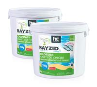 Galets de Chlore à Dissolution Lente BAYZID® 200g en Seaux de 5 KGx2 pour Piscines