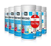Höfer Chemie 6 x 1 kg Bayzid® Pastilles de Chlore pour Piscine(20g), Chlore Multifonction 5 en 1