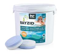 Galets de chlore biphase 6 en 1 de 200g BAYZID® - Seau de 5 KG pour un entretien facile de votre piscine