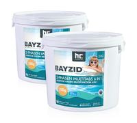 Galets de chlore biphase 6 en 1 de 200g BAYZID® - Sceaux de 5 KGx2 pour un Entretien Optimal de Votre Piscine