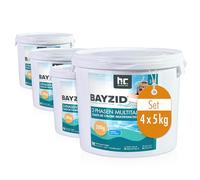 Galets de Chlore Biphase 6 en 1 200g BAYZID® - Sceaux de 5 KG x 4 pour Piscines