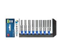Högert – Jeu de clés à douille HT1A886 – Alliage d'acier au chrome vanadium – Noir/Bleu/Gris