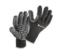 Högert Technik BROL Gants de protection anti-vibrations avec revêtement en polyuréthane - Noir - Taille 9 - Absorbe les chocs - Résistant à l'abrasion - Idéal pour travailler avec des outils lourds