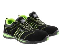 Högert Technik Chaussures de Sécurité Basses S1P Regen, Embout Composite, Semelle Anti-Perforation Kevlar, Antidérapantes SRA, Norme ISO 203452011, pour Homme, NoirVert