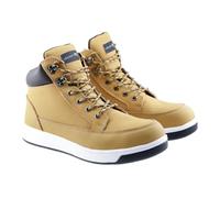 Högert Technik Chaussures de Sécurité Montantes Homme Havel, Coque en Acier, Norme SB FO SRC, Semelle Antidérapante, en Cuir Nubuck, Style Sneaker de Travail, Beige