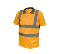 Högert Technik Felix - Polo Haute visibilité - Orange - Taille M - Respirant - Bandes réfléchissantes - en ISO 20471 Classe 2 - Vêtement de Travail et de Protection réfléchissant, Orange, M