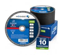 Högert Technik HT6D635 Lot de 10 disques abrasifs en métal 115 x 6 x 22,23