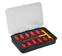 Högert Technik - Jeu de 11 prises isolées avec n T de type 1000 V, 11 pièces | Certifié VDE pour jusqu'à 1000 V | 10 clés à douille isolées 1-3/8" et 1 n T avec poignée