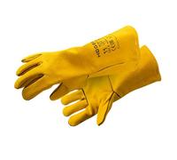 Högert Technik Kandel Gants de soudage en cuir résistant à la chaleur avec coutures renforcées en Kevlar Protection pour soudeurs Jaune Taille 10