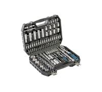 Högert Technik Kit d'outils 112 pièces, CrV, cliquets 1/4« et 1/2 », clés à douille, embouts et accessoires, en acier au chrome-vanadium de haute qualité.