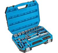 Högert Technik Kit d'outils I Clé à douille, embouts et accessoires I 1/4" et 1/2" I Acier Cr-V allié I Forgé I Mécanisme à cliquet avec 72 cliquets de verrouillage I HT1R424-89 pièces