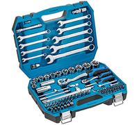 Högert Technik - Kit d'outils I Clé à douille, embouts et accessoires I Acier allié au chrome-vanadium I Forgé I Mécanisme à cliquet avec 72 cliquets de verrouillage I HT1R425 85 pièces