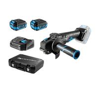 HÖGERT TECHNIK Kit meuleuse d'angle sans fil 18 V, 125 mm, moteur sans balais, interrupteur à palette, 8 000 tr/min, batterie 4,0 Ah, chargeur 4 A, coffret, éclairage LED + PROMO 2,0 Ah