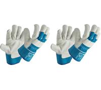 Högert Technik LEINE Gants en cuir de vachette canadien, bleu, taille 8, résistants à l'abrasion et renforcés, idéaux pour les travaux exigeants (Lot de 2)