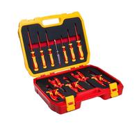 HÖGERT TECHNIK Lot de 12 outils électriciens isolés 1000 V tournevis manuel, tournevis plat et cruciforme, pinces, test de tension, coffret en plastique