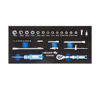 Högert Module pour servante HT7G126 – Lot de 34 clés à douille avec cliquet en EVA