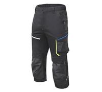 Högert Technik Pantalon de Protection élastique 3/4 de la Marque Reetz - Noir - Tissu sergé - Short avec Poches - Short de Travail pour Homme - en ISO 13688, Gris, XXL