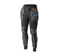 Högert Technik Pantalon de Travail TREBEL avec Poches Noir L, résistant Protection Contre la Transpiration Ne Limite Pas Les mouvements Détails réfléchissants Noir Tout au Long de l'année Universel