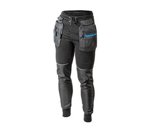 Högert Technik Pantalon de Travail TREBEL avec Poches Noir L, résistant Protection Contre la Transpiration Ne Limite Pas Les mouvements Détails réfléchissants Noir Tout au Long de l'année Universel