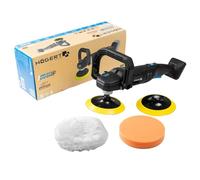 HÖGERT TECHNIK - Polisseuse sans fil 18V brushless, 150 mm, 800-2400 tr/min, 6 vitesses, démarrage progressif, polisseuse orbitale M14 avec filtre, poignée amovible, pads inclus, sans batterie