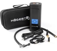 HÖGERT TECHNIK Pompe à air électrique portable rechargeable 145PSI 3 en 1, mini compresseur avec batterie externe et éclairage LED, compresseur d'air mobile, pompe à vélo, voiture, moto, ballon, matel