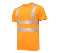 Högert Technik - T-shirt de sécurité JURAL II en polycoton | Orange XL (54) | Gilet de signalisation réfléchissant, respirant, léger, à manches courtes, vêtements de travail, chemises visibles