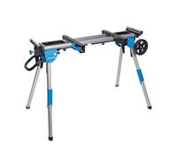 Högert Technik Table de sciage mobile pliable pour scies radiales et à ruban avec supports à rouleaux, étagères à outils, construction en acier et aluminium et capacité de charge de 100 kg pour un