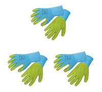 Högert Technik ULLER Gants avec revêtement en latex, bleu/vert, taille 10, protection contre les dangers mécaniques, flexibilité et haute (Lot de 3)