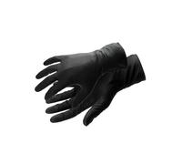 Högert Technik WUSSOW Lot de 100 gants jetables en nitrile avec structure diamant, noirs, résistants aux produits chimiques, certifiés EN ISO 374, sans poudre, taille S