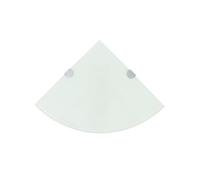 vidaXL Étagères d'angle 2 pièces Verre blanc 35 x 35 cm Supports chromés