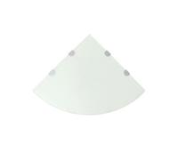 vidaXL Hoekschappen 2 st met chromen dragers 45x45 cm glas wit3051600 Blanc G