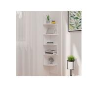 vidaXL Étagère d'angle murale Blanc brillant 19x19x123 cm Aggloméré