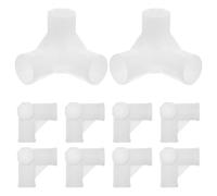 Hoement 10 Pièces Connecteur de Tige à 3 Voies en Plastique pour Armoire | Joint de Placard Blanc, Installation Simple, Stabilité Renforcée, pour Organisateur à Chaussures et Garde-robe