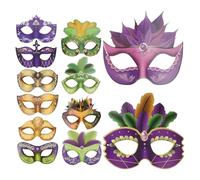 Hoement 12 Masques en Papier Confortables et Sûrs pour Fête de Carnaval et Anniversaire, Accessoires Photo Booth pour Cosplay et Bal Masqué, Pack de 12 Pièces