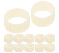 Hoement 12 Pièces Anneaux Stabilisateurs Antidérapants en Silicone pour Bougies Coniques Beige, Cales de Fixation Sécurisées pour Décoration de Noël et Église, Accessoires Polyvalents