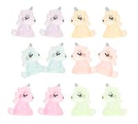 Hoement 12 Pièces Figurines Licorne en Résine Phosphorescente, Ornements Décoratifs Mignons pour Véhicule et Espace, Mini Décor Pratique et Stylé Couleur Aléatoire
