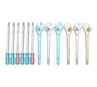 Hoement 12 Pièces Stylos à Encre Fluide Multifonctions en Plastique | Stylo Multicouleur au Style Varié, Forme Tournevis et Clé, Prise Confortable, Écriture Fluide pour Bureau Style Aléatoire