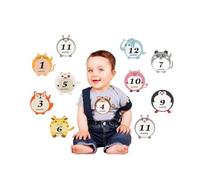 Hoement 12pièces Stickers Mois Animaux Garçon Fille Décoration Chambre Photo Souvenir Set pour Mois