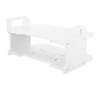 Hoement 1ensemble Étagère Murale pour Projecteur et Routeur sans Perçage Support à Double avec Design Creux pour Rangement Optimisé des Box et Boîtiers TV Installation Facile pour Salon