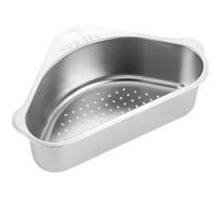 Hoement 1ensemble Panier Égouttoir Inox Triangulaire pour Évier de Cuisine Rangement Multifonction pour Fruits et Vaisselle Structure Drainante Résistant Risque Alimentaire Organisateur