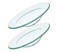 Hoement 2pcs Coupelles à Fondant Parfumé pour Bruleur en Verre Transparent, Plat de Remplacement pour Chauffe-Cire Élégant et Facile à Nettoyer, Protège la Table