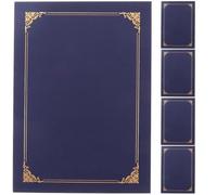 Hoement 5pcs Couverture de Certificat en Papier Bleu, Protège et Maintient Documents et Diplômes, pour Boutique et Décoration, Multi-usage et Pratique