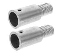 Hoement Adaptateurs filetés pour manches de balai en alliage d'aluminium, 2 pièces, compatible avec brosses et manches métalliques, usage domestique, finition argentée