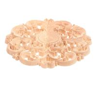 Hoement Applique Décorative Bois Sculpté 15cm Ronde pour Placards et Meubles, Style Vintage Élégant, Sculptée D'un Seul Côté