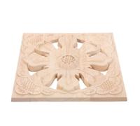 Hoement Applique Ornementale en Bois Beige Sculpté, Style Européen Élégant, Légère et Facile à Monter, Décor Mural pour Chambre ou Maison, Forme Carrée et Fleurie