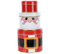 Hoement Boîte à Bonbons Noël en Tôle Rouge Design Père Noël 3d, Capacité Suffisante, pour Boutique ou Centre Commercial