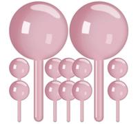 Hoement Boîte à Fête en Plastique Rose, Lot de 12 Boîtes Sphériques de Sucette, Rangement Décoratif Sûr et Confortable pour Fêtes D'anniversaire