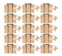Hoement Boîtes à Dragées Vintage en Papier Kraft Poignée, Grosse Capacité, Valise Créative pour Emballage Présent et Présentation de Fête