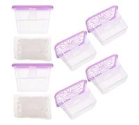 Hoement Boîtier Absorbeur D'humidité Rechargeable en Plastique avec Recharge, Lot de 6 pour Vêtements en Intérieur, Absorption Rapide Saison Humide